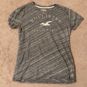 Hollister Grey Heathered Logo T Shirt
